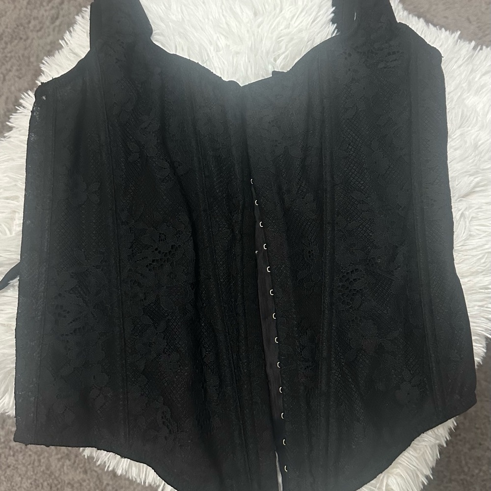 Victoria's Secret Black Lace Bustier Top